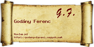 Godány Ferenc névjegykártya