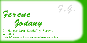 ferenc godany business card